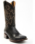 New Arrivals Cody James Men's Exotic Ostrich Leg Western Boots - Broad Square Toe | Black