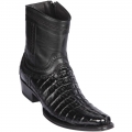 Los Altos Men's Caiman Tail Short Black Boots | Black