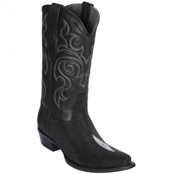 Los Altos Men's Snip Toe Stingray Cowboy Boots | Black