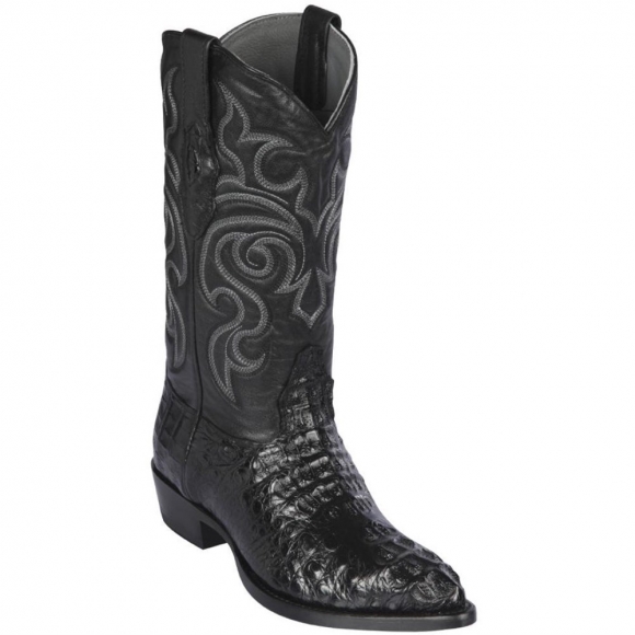 Los Altos Men's Caiman Hornback J-Toe Western Boots | Black