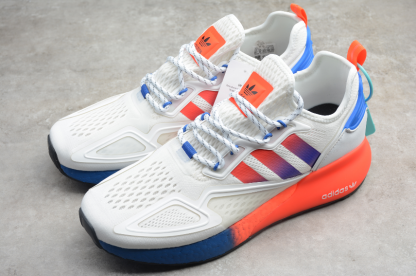 Stylish Adidas ZX 2K Boost White Orange Blue FX9519 4 416x276