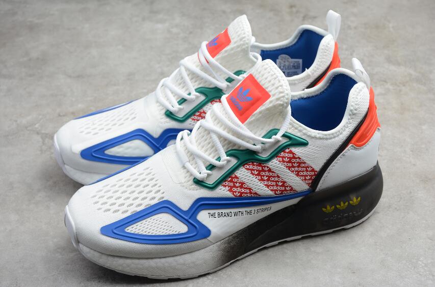 Discount Adidas ZX 2K Boost White Blue Green Red FZ4839 – New 