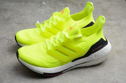 New Adidas Ultra Boost 21 Volt Black White FV0547 Sport Sneakers 5 416x276