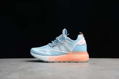 Womens Adidas ZX 2K Boost Blue Orange White FY0636 416x277